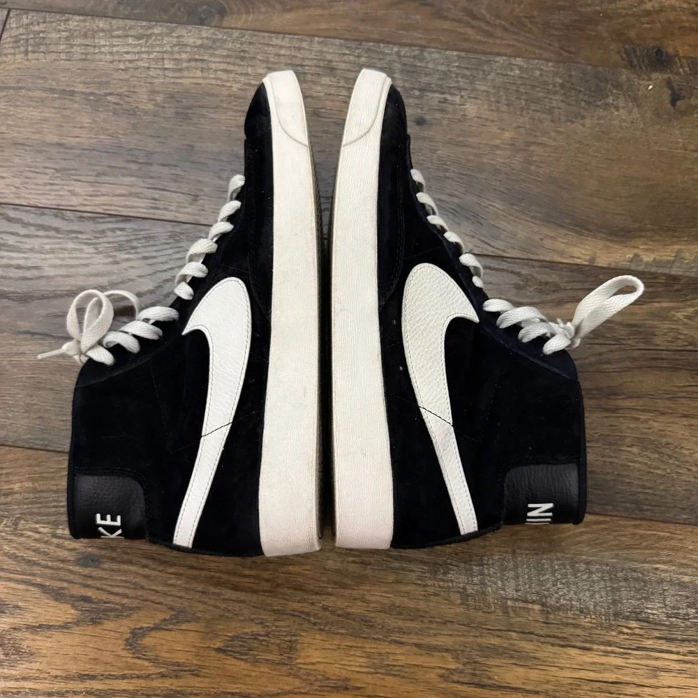 Nike Blazer Mid Suede Black White High Top Sneakers AV9376-001 Womens 9.5 Skater